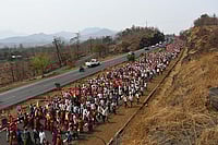 Maharashtra Saw 766 Farmer Suicides in 3 Months: NCP-SCP MP Fauzia Khan Getty Images : Indian farmers march within a protest
SHAHPUR, MAHARASHTRA (representative image)